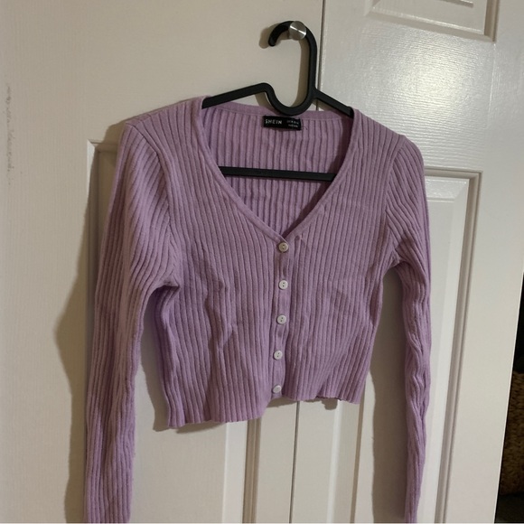 Shein lilac cropped long sleeve top - Picture 5 of 5